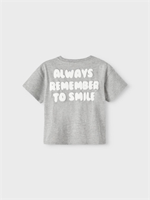 NAME IT Kort Smiley T-shirt Kaluna Grey Melange